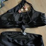 New 3pc Black Bikini Set wrap skirt sz L Size L Photo 6