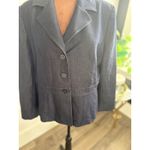 Les Suit Dark Wash Denim‎ Blazer Jacket, Button Front Career Business Women Blue Size M Photo 1