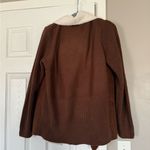 Suede fleece brown soft knit cardigan jacket Size L Photo 5