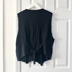 Soul Mates Vintage Black Crinkle Rayon Button Accent Casual Vest Women Medium Photo 9