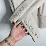 Chico's Chico’s Faux Suede Jacket Lace Up Sleeves Detail Cream 16/18 Chico’s Size 3 Photo 5