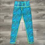 Tutu Blue Watercolor Mid Rise‎ Swim Yoga Leggings Blue Yellow Size Large Photo 1