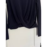 Gap $40 GapFit Breathe Twist Front Long Sleeve Tee Tan- Navy Medium Photo 4