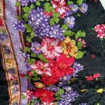 Vintage Santé Maxi Dress Black Baby Pink Dark Floral Caftan Butterfly Sleeve Photo 6