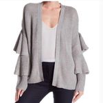 RD Style  ruffled tier bell sleeves open Grey cardigan XS but run large Photo 0