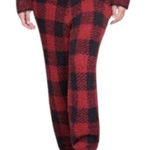 SKIMS  Red Buffalo Check Cozy Unisex Joggers Sz S Photo 0