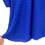 NO BRAND Royal Blue Swiss Dot Short Sleeve Blouse Size Small Business Casual Photo 2