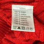 Lacoste Vintage Y2K Lipstick Red Cable Knit V Neck Sweater sz 38 / S Tenniscore Photo 3