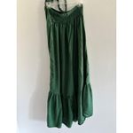Aerie Maxi Dress Womens Medium Green Halter Linen Tiered Sundress Resort Preppy Photo 4