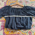 Rag and Bone  Mimi navy striped over the shoulder top blouse Photo 5