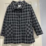 Houndstooth Charles Gray London Women's Belted Black/Gray  Coat Sz L Large Jacket Photo 3