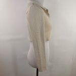 Princess Polly  Cream Ribbed Knit Button UP Color Crop Shirt Size 4 Photo 5