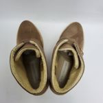 Stella McCartney Beige Suede Faux Shearling Lined Gum Wedge Ankle Boot Size 40 Photo 3