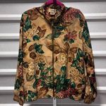 Vintage Teddi Floral Printed Jacket Coat 1990s Large Brown Photo 0