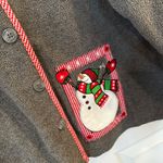 Reverse Jenny Buchanan Petite Fleece Snowman Cardigan Sweater PL Holiday Winter Gingham Photo 6