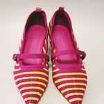 Bubblegum TIJN Cielle Striped Ponted Toe Wedges Size 8 Photo 4