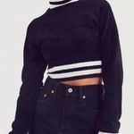 Urban Outfitters Venus Black Mock Neck Long Sleeve Cropped Sweatshirt Photo 0