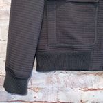 prAna Minx Bomber Jacket S pockets black textured stretchy warm mock collar zip Photo 2