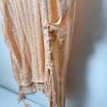 Cupshe  Swim Cover Up Womens OS Knit Stripe V Neck Crochet Short Sleeve Tie Side Photo 6