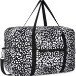 New Packable Travel Duffel Bag Tote Carry on Luggage Sport Duffle black leopard Photo 0