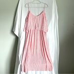 Attention  | Pink Satin Accordion Pleated Tiered Midi Dress Sz XL Photo 3