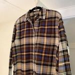 Madewell Flannel Oversized Ex-Boyfriend Shirt in Blue Tartan Fuller Plaid S $88 Photo 10
