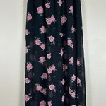 H&M Black Floral Chiffon Sheer High Waisted Maxi Skirt Photo 1
