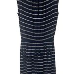 Banana Republic  Navy Blue Striped Short Sleeve Pocket Dress Women Sz S Photo 1