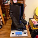 Charles David  Black Leather Heeled Platform Ankle Booties Women’s Size 5 Studs Photo 13