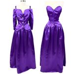 Vintage 80s Prom Dress Satin Womens 7/8‎ Royal Purple Glam Sweetheart Whimsigoth Size undefined Photo 1