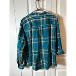 st. john's bay  Teal Plaid Button Down Shirt XL Photo 1