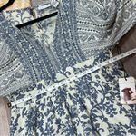 NWT sincerely Jules boho blue balloon long sleeve mini dress Size M Photo 4