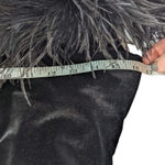 Vintage Jeffrey & Dara by Tom Barra Black Velvet Ostrich Feather Collar Gown Size 8 Photo 7