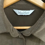 Max Mara Candia Washed Silk Brown Button Up Pocket Blouse Top. Sold out in store Photo 4