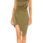 Elliatt Camo Green Asymmetric Satin Halter Mini Dress Size XS Photo 0