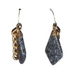 Vintage Elegant Dangle Earrings with Gold Chain and Gray Stone Element Green Photo 7