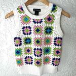 Design 365 | Chunky Rib Knit Sweater Vest Granny Square NWT Size XS Green Photo 2