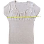 Womens Empire Waist Fairy Beaded Knit Top Ginger Beige Color, Size Small Korean Photo 9