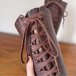 American Vintage vintage • 1930s G.H. Bass aviator boots lace up knee high brown leather antique Photo 11