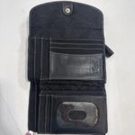 Fossil Vintage Y2K Black Card Holder Folding Zip Minimalist Snap Leather Wallet Photo 5