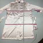 Apt. 9  Elegant Pink Satin Kimono Robe with chiffon ruffle on sleeves Photo 6