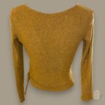 Timing  Mustard Ribbed Wrap Deep V Sweater Top Medium Photo 3