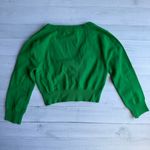 YEMAK Women's Cropped 3/4 Sleeve Cardigan Sweater Bright Green S Photo 5