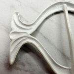 Vintage Metal White Fish Scarf Slide Shirt Tie Bar Belt Buckle Photo 6