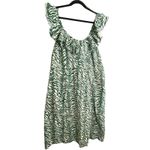 Ava & Viv š Green Zebra Print Dress 1Xā Smocked Bodice Ruffle Sleeve Boho Midi Photo 1