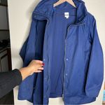 J. Jill Blue Drawcord Mock Neck Full Zip Front Utility Jacket Size L Photo 9