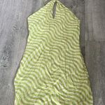 ZARA NEW satin green and white swirl pattern dress (size X-Large) Photo 4