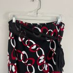 Wrapper Y2K BLACK AND RED  ABSTRACT PRINT MIDI‎ SKIRT Photo 2