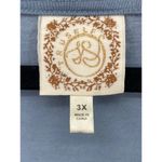 New Tru Self Geometric Boho Dusty Blue Top‎ Cuffed Plus Size 3X Casual Woven Photo 6