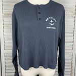 Brandy Melville  St. Barth Baie De St Jean Cropped Thermal Long Sleeve Gray-OS Photo 0